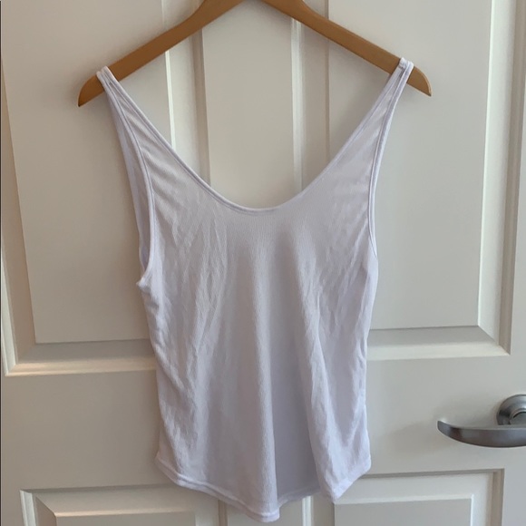 ALO Yoga Tops - ALO Yoga open-back tank top white vertical ribbing